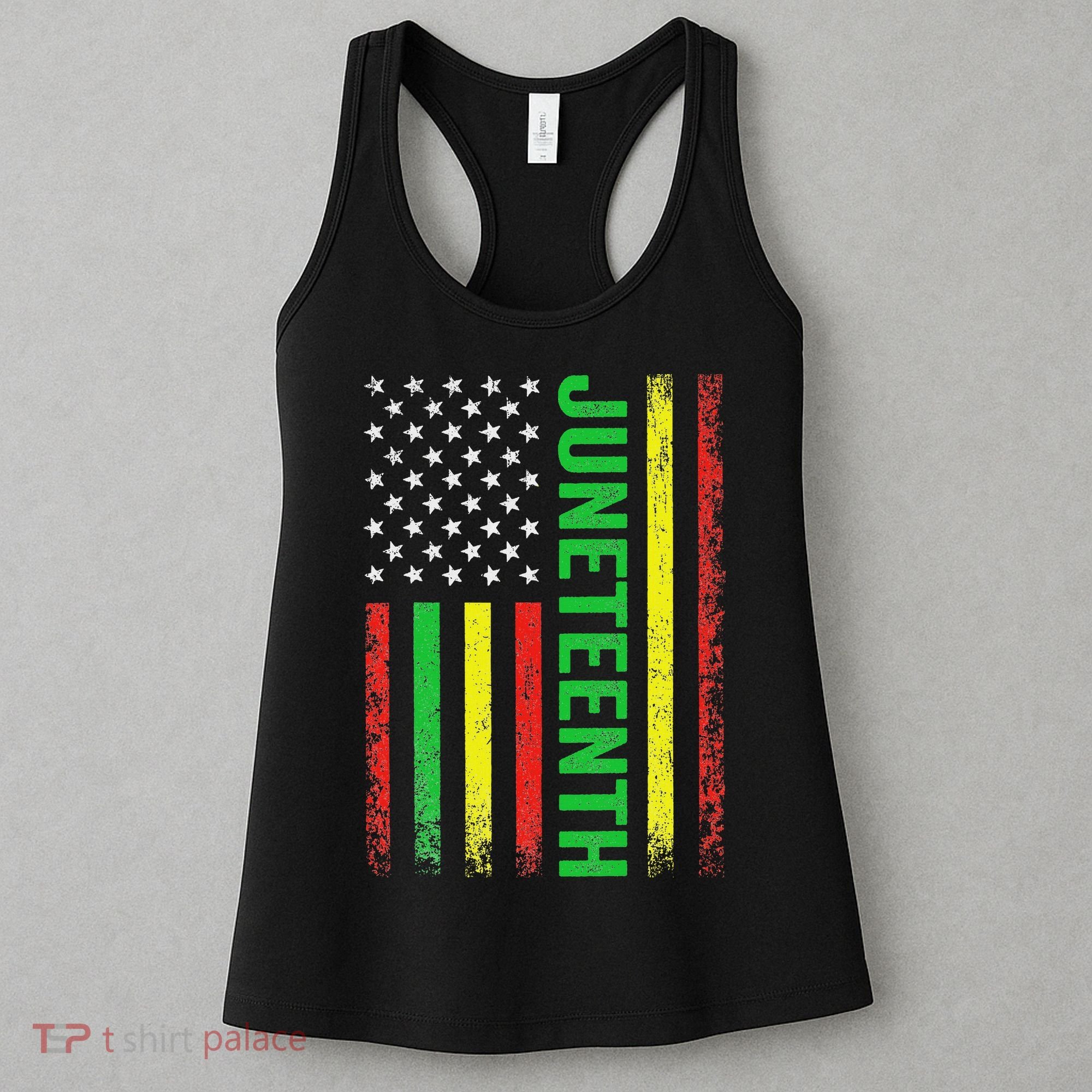 1865 Junenth Black History American Flag African Women's Tank Top
