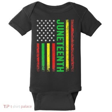 1865 Junenth Black History American Flag African Baby Bodysuit