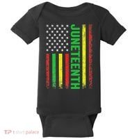 1865 Junenth Black History American Flag African Baby Bodysuit thumb 0