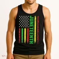 1865 Junenth Black History American Flag African Tank Top thumb 3