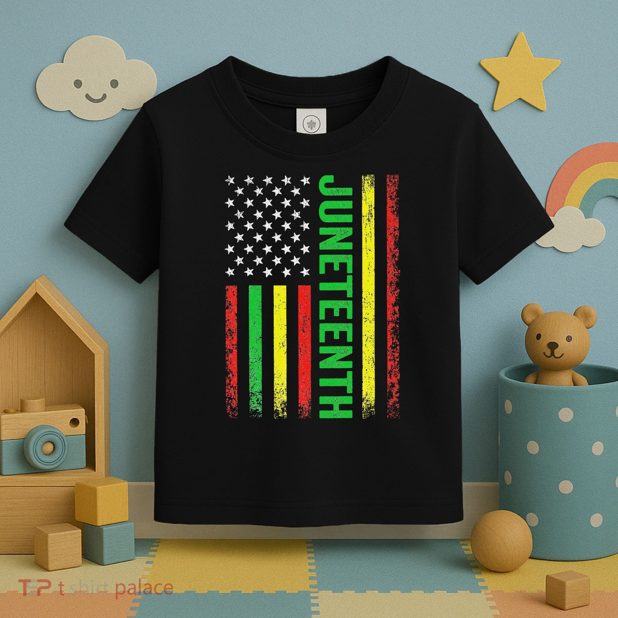 1865 Junenth Black History American Flag African Toddler T-Shirt