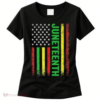 1865 Junenth Black History American Flag African Women's T-Shirt