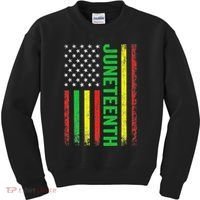 1865 Junenth Black History American Flag African Kids Sweatshirt thumb 0