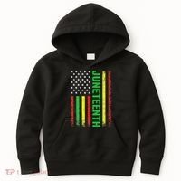 1865 Junenth Black History American Flag African Kids Hoodie thumb 0