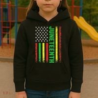 1865 Junenth Black History American Flag African Kids Hoodie thumb 3