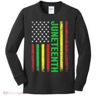 1865 Junenth Black History American Flag African Kids Long Sleeve Shirt thumb 0