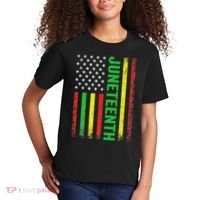 1865 Junenth Black History American Flag African Kids T-Shirt thumb 2