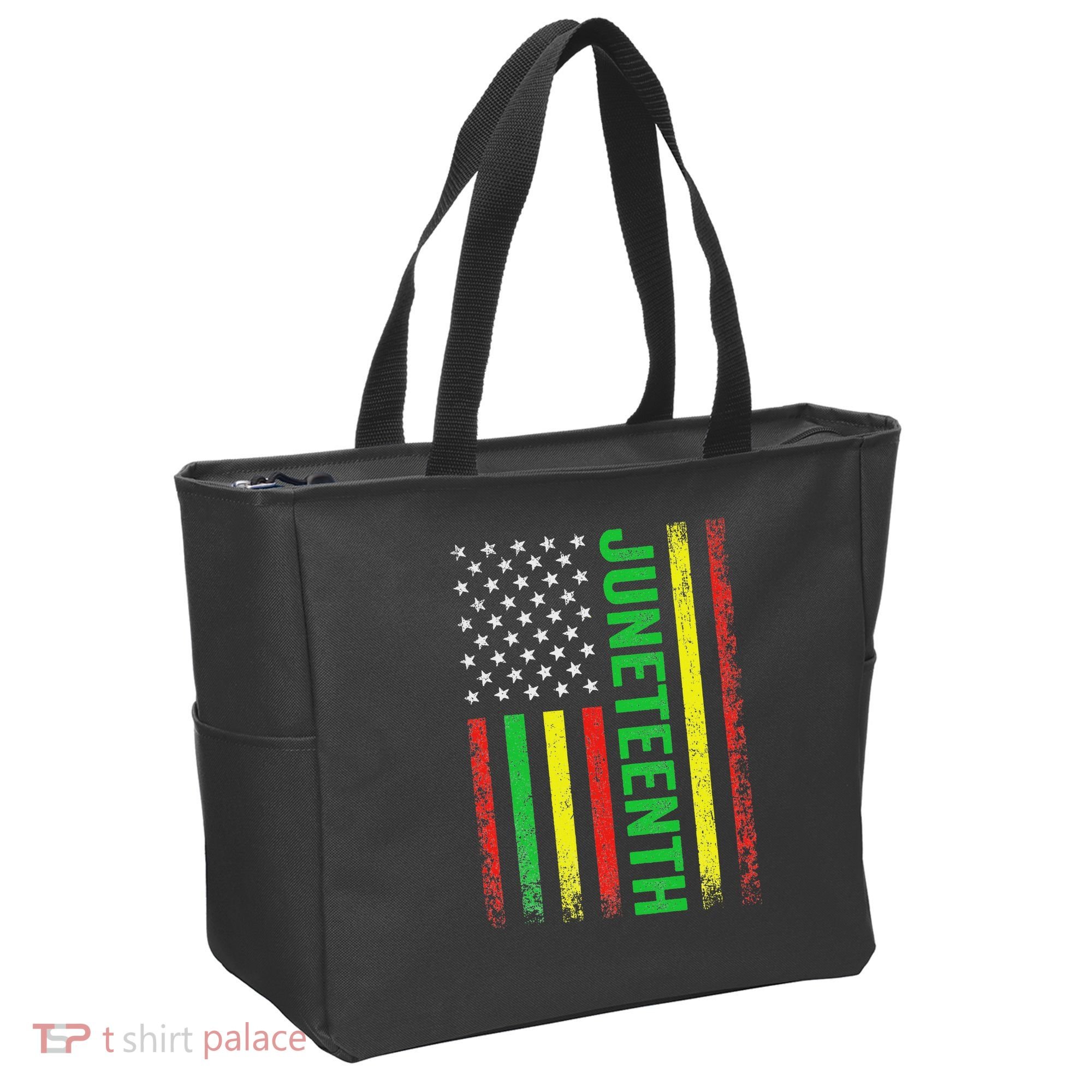 1865 Junenth Black History American Flag African Tote Bag