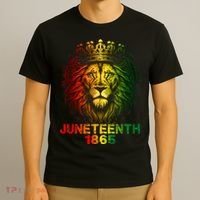 1865 Juneteenth Celebrate Lion African American Freedom Day T-Shirt thumb 3