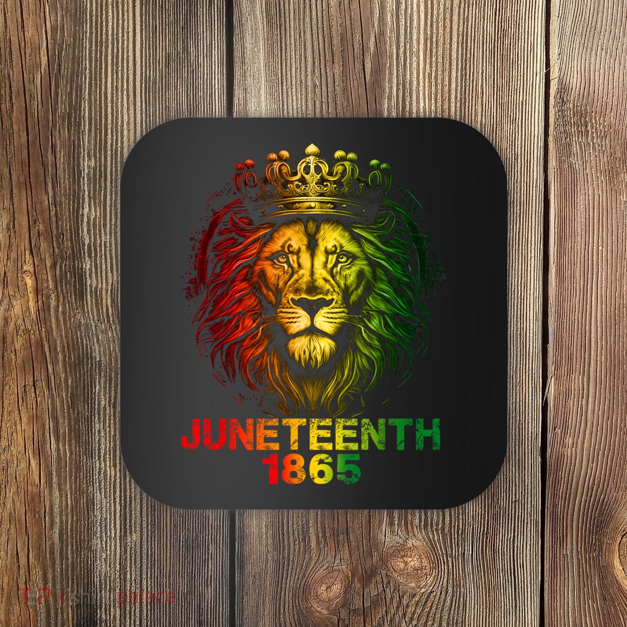 1865 Juneteenth Celebrate Lion African American Freedom Day Coaster
