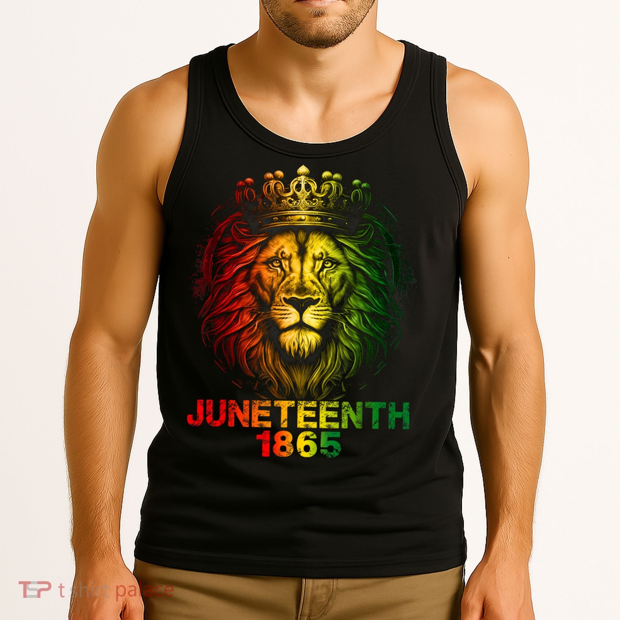 1865 Juneteenth Celebrate Lion African American Freedom Day Tank Top