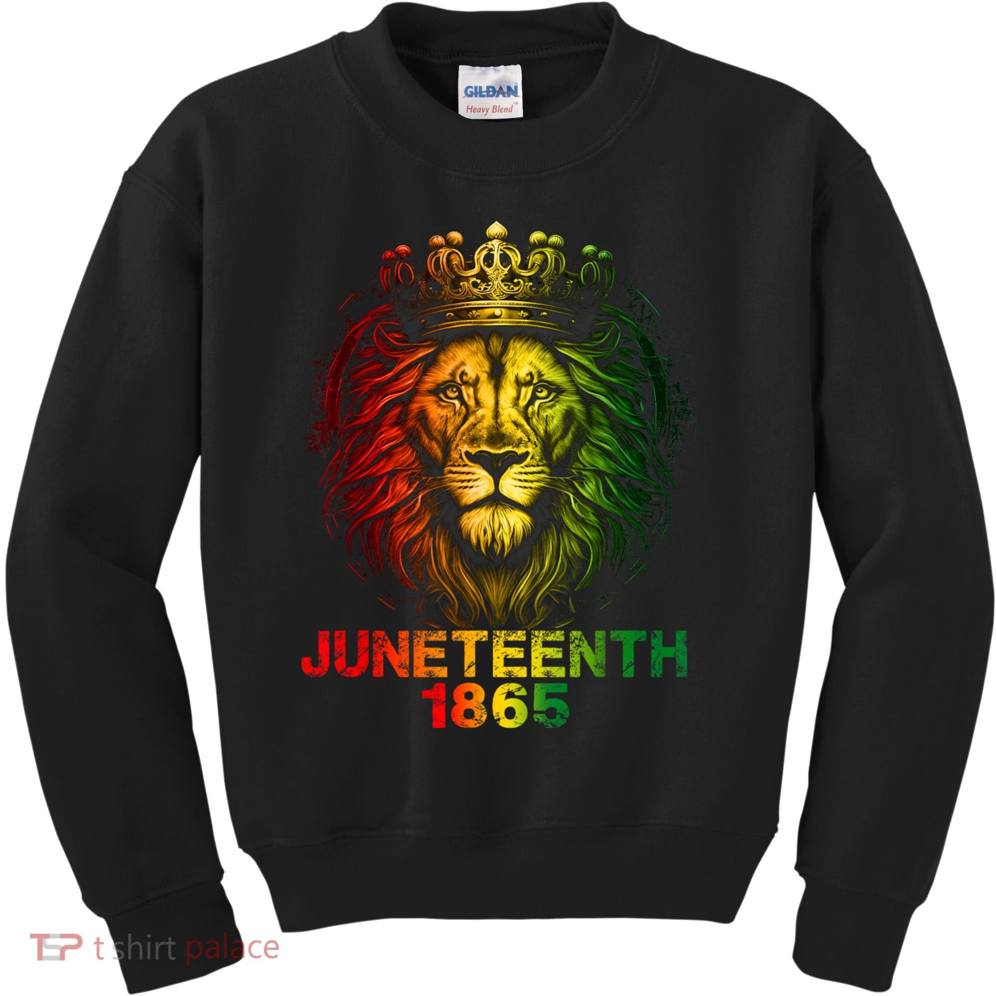 1865 Juneteenth Celebrate Lion African American Freedom Day Kids Sweatshirt