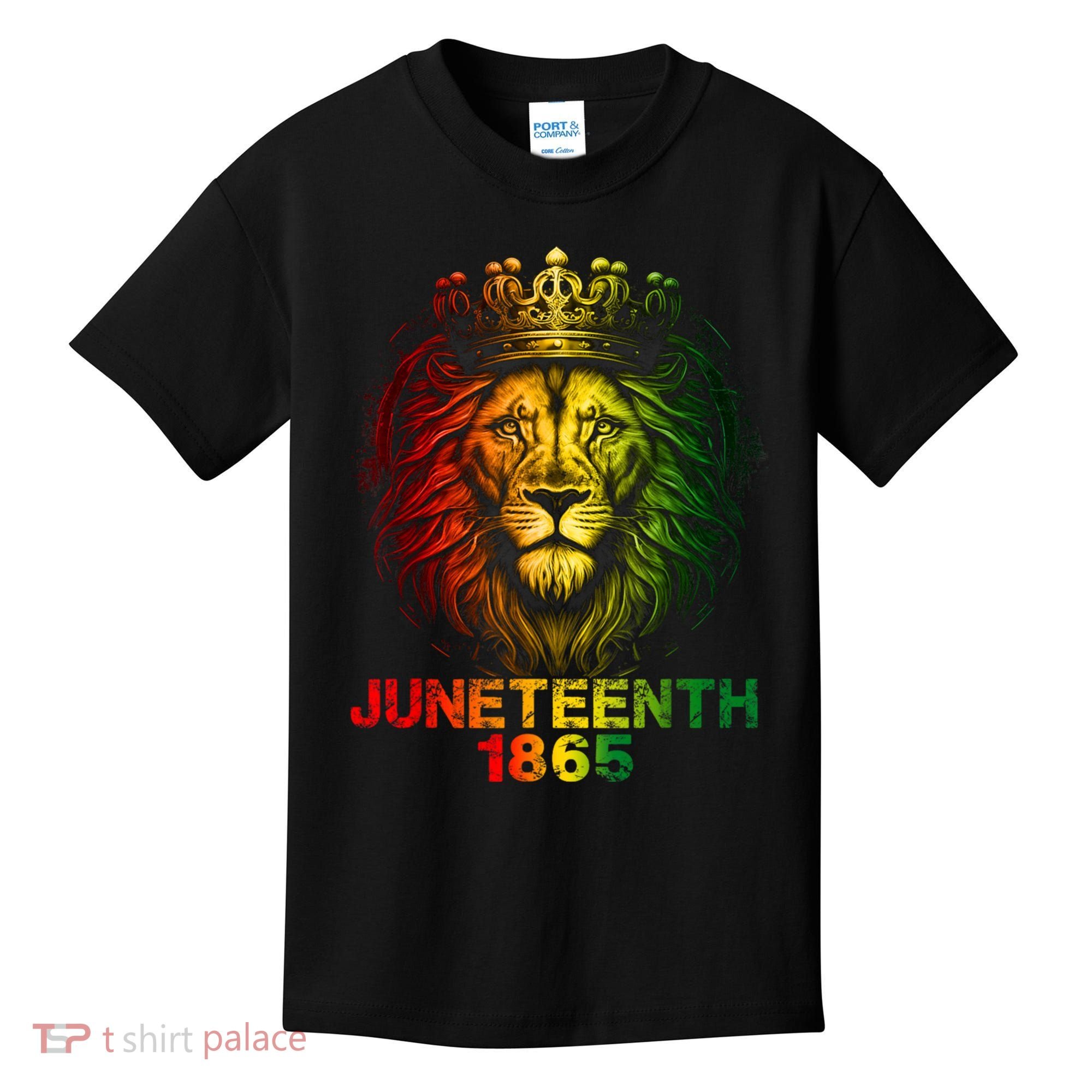 1865 Juneteenth Celebrate Lion African American Freedom Day Kids T-Shirt