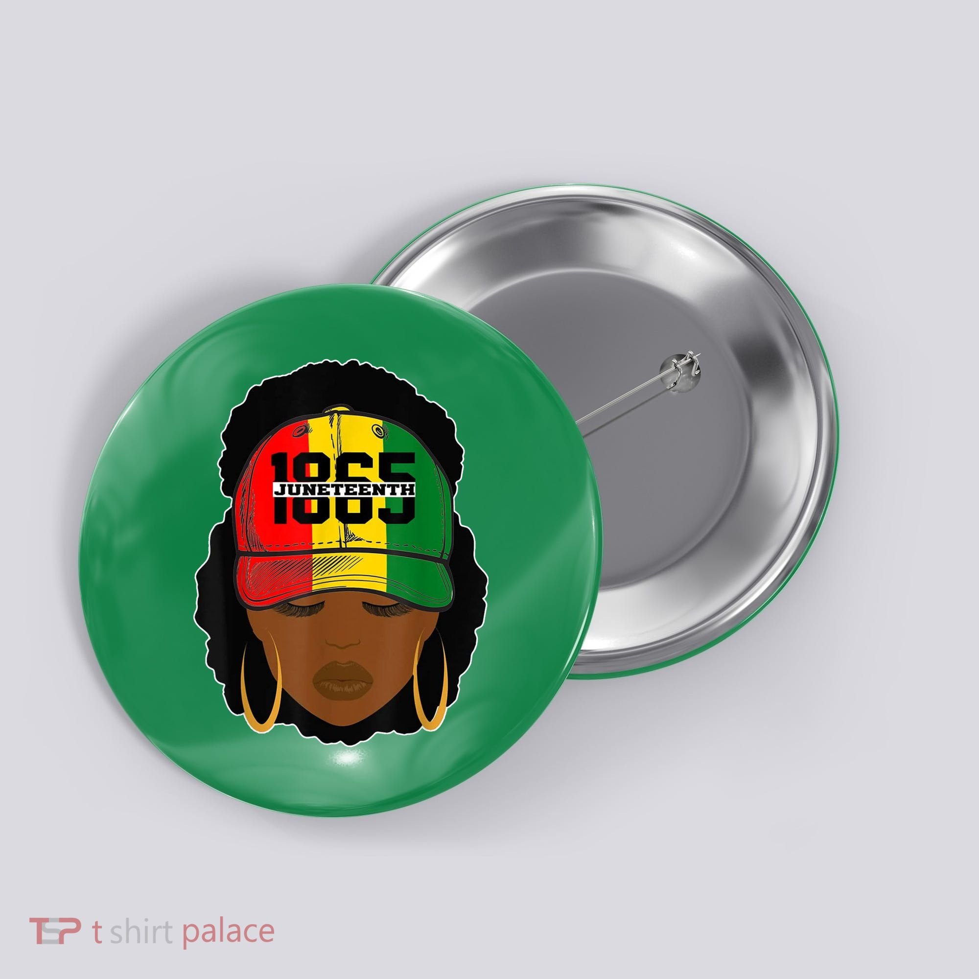 1865 Juneteenth Female Black History Month Button