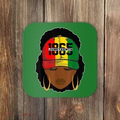 1865 Juneteenth Female Black History Month Coaster