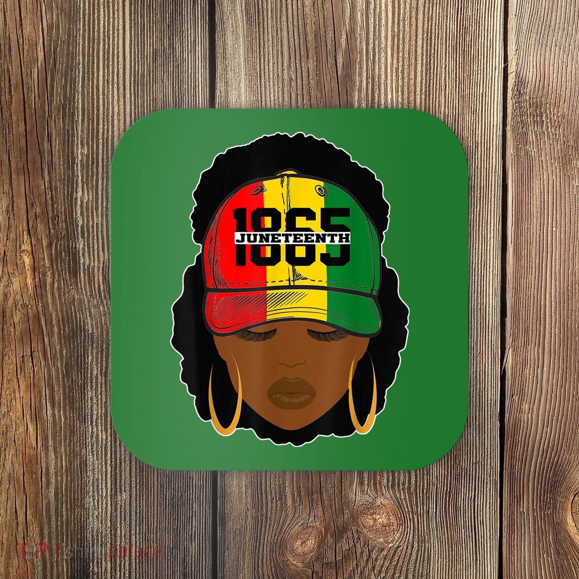 1865 Juneteenth Female Black History Month Coaster