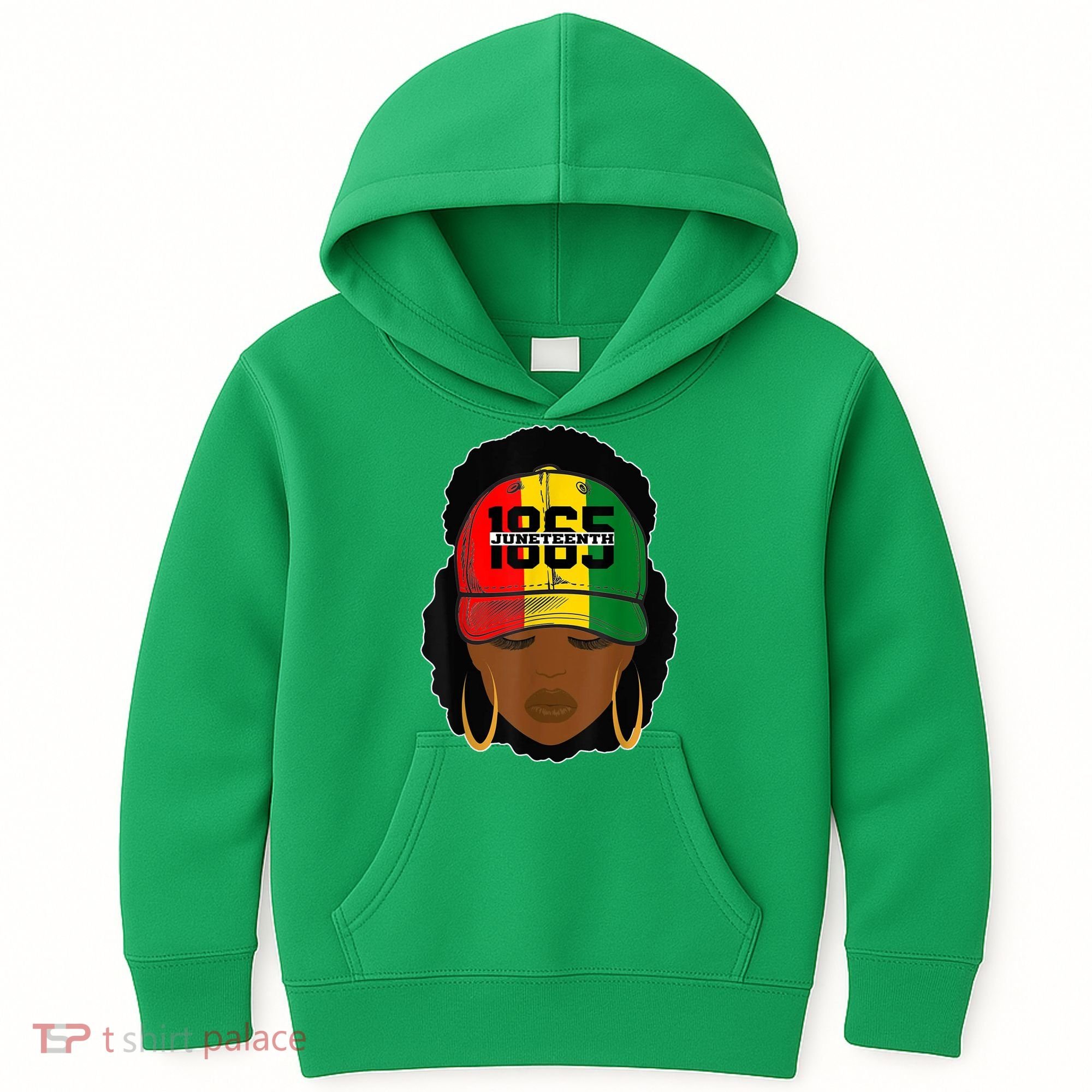 1865 Juneteenth Female Black History Month Kids Hoodie