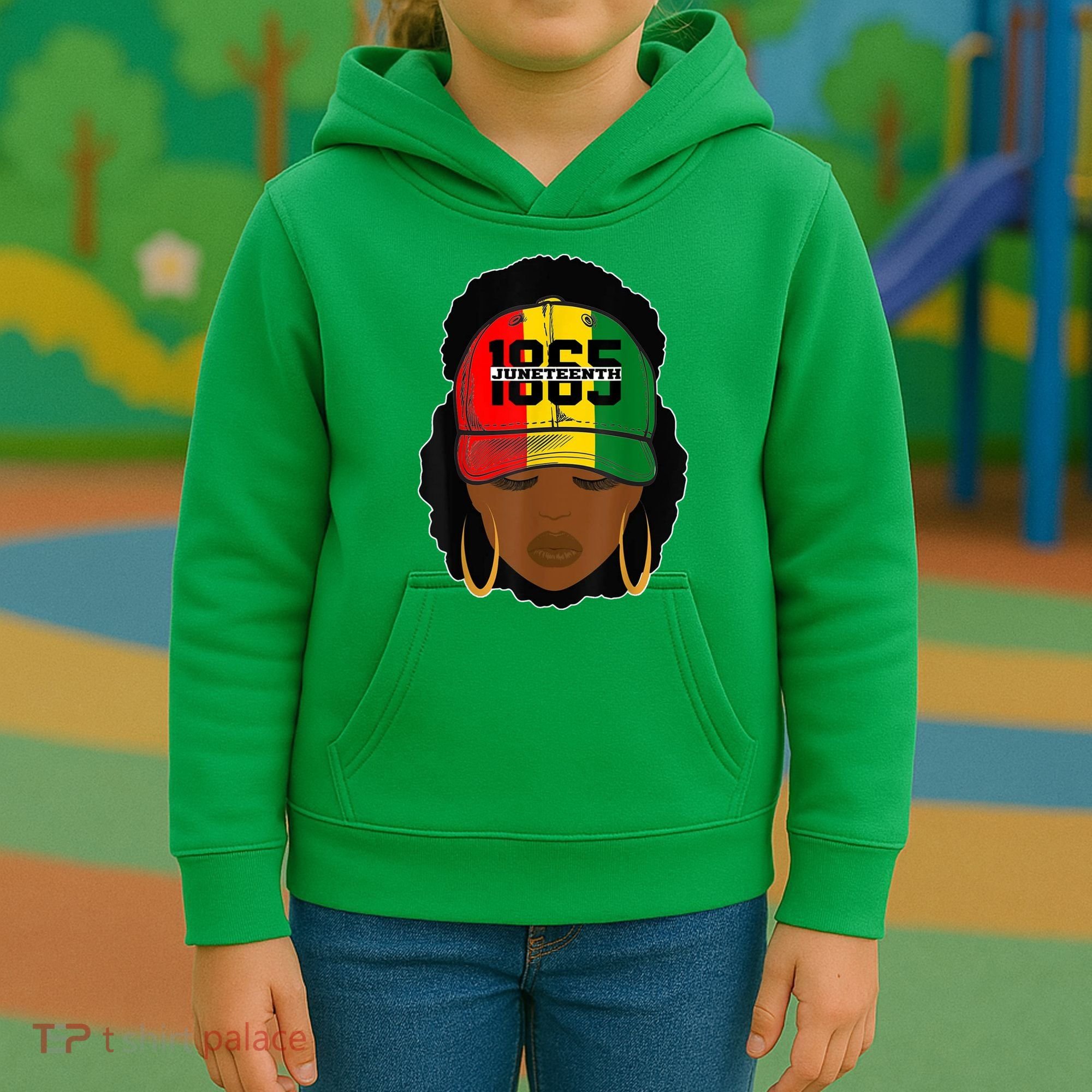 1865 Juneteenth Female Black History Month Kids Hoodie