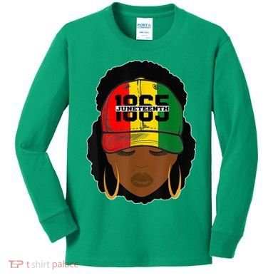 1865 Juneteenth Female Black History Month Kids Long Sleeve Shirt