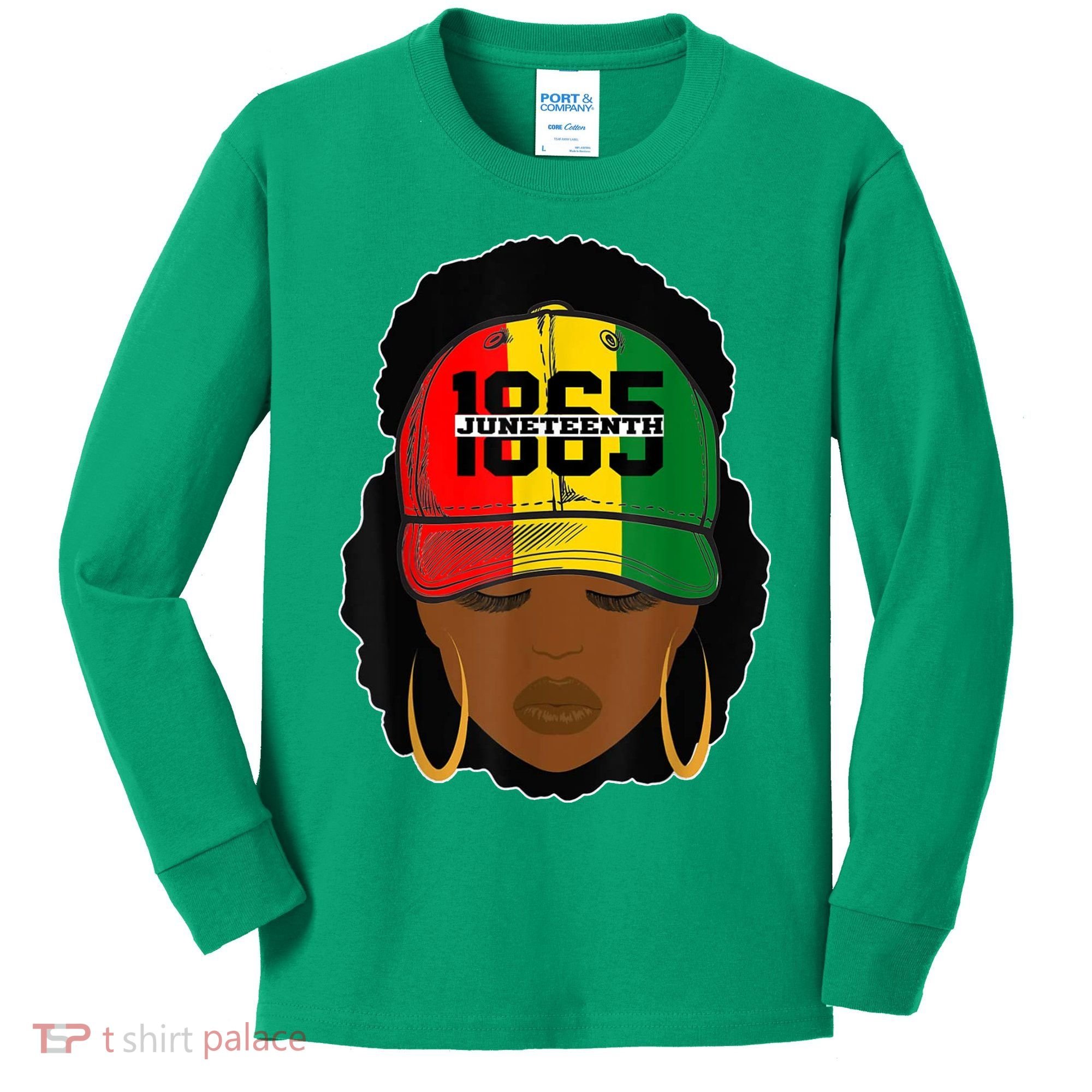 1865 Juneteenth Female Black History Month Kids Long Sleeve Shirt
