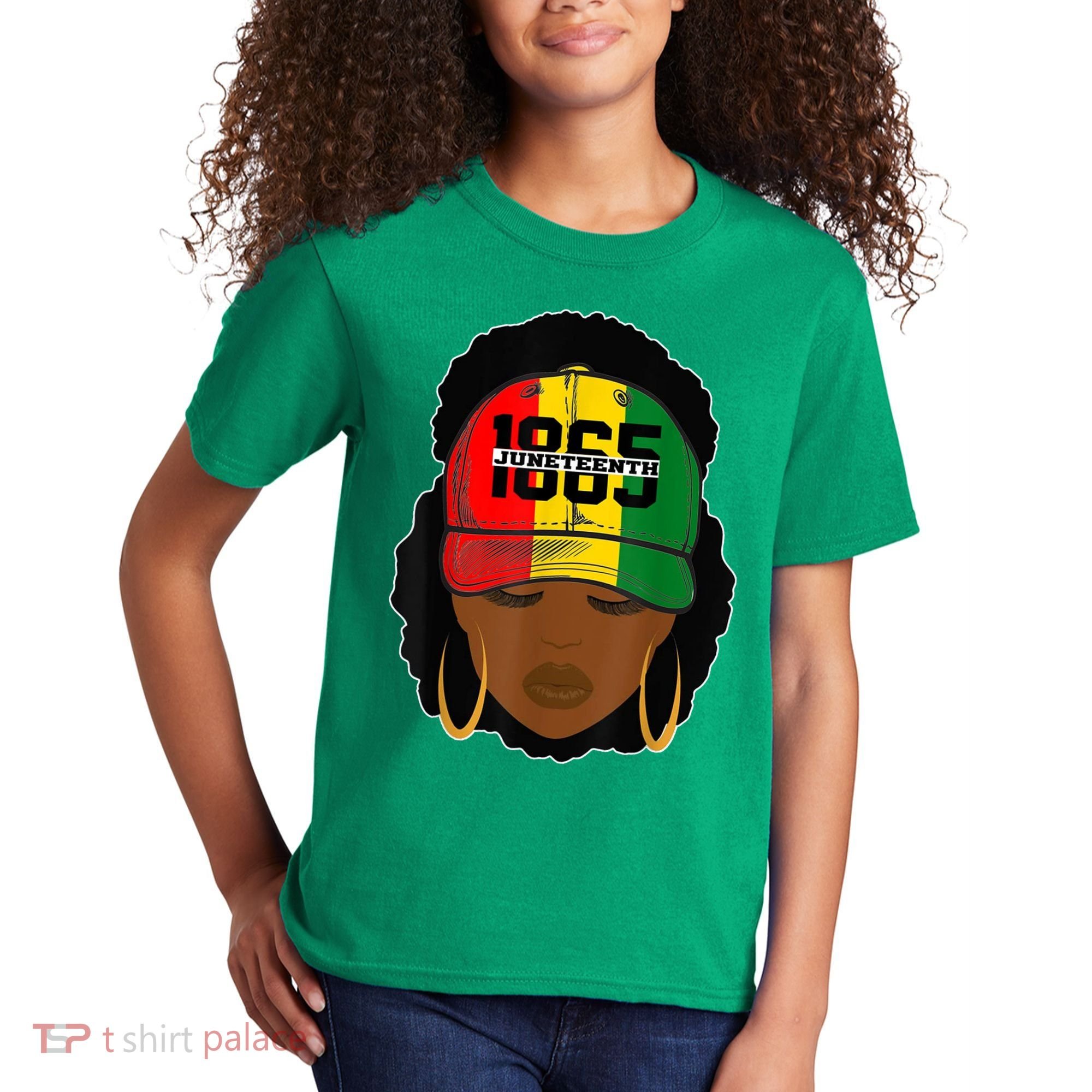 1865 Juneteenth Female Black History Month Kids T-Shirt