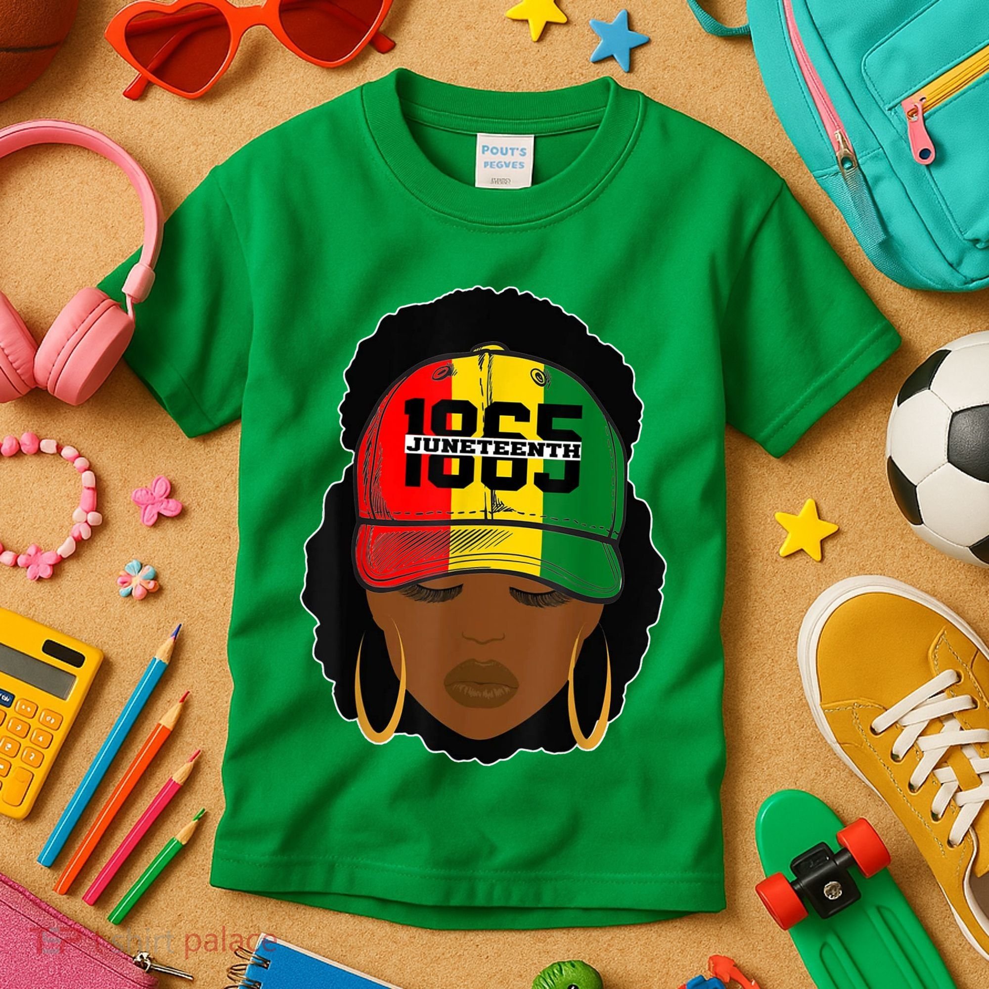 1865 Juneteenth Female Black History Month Kids T-Shirt