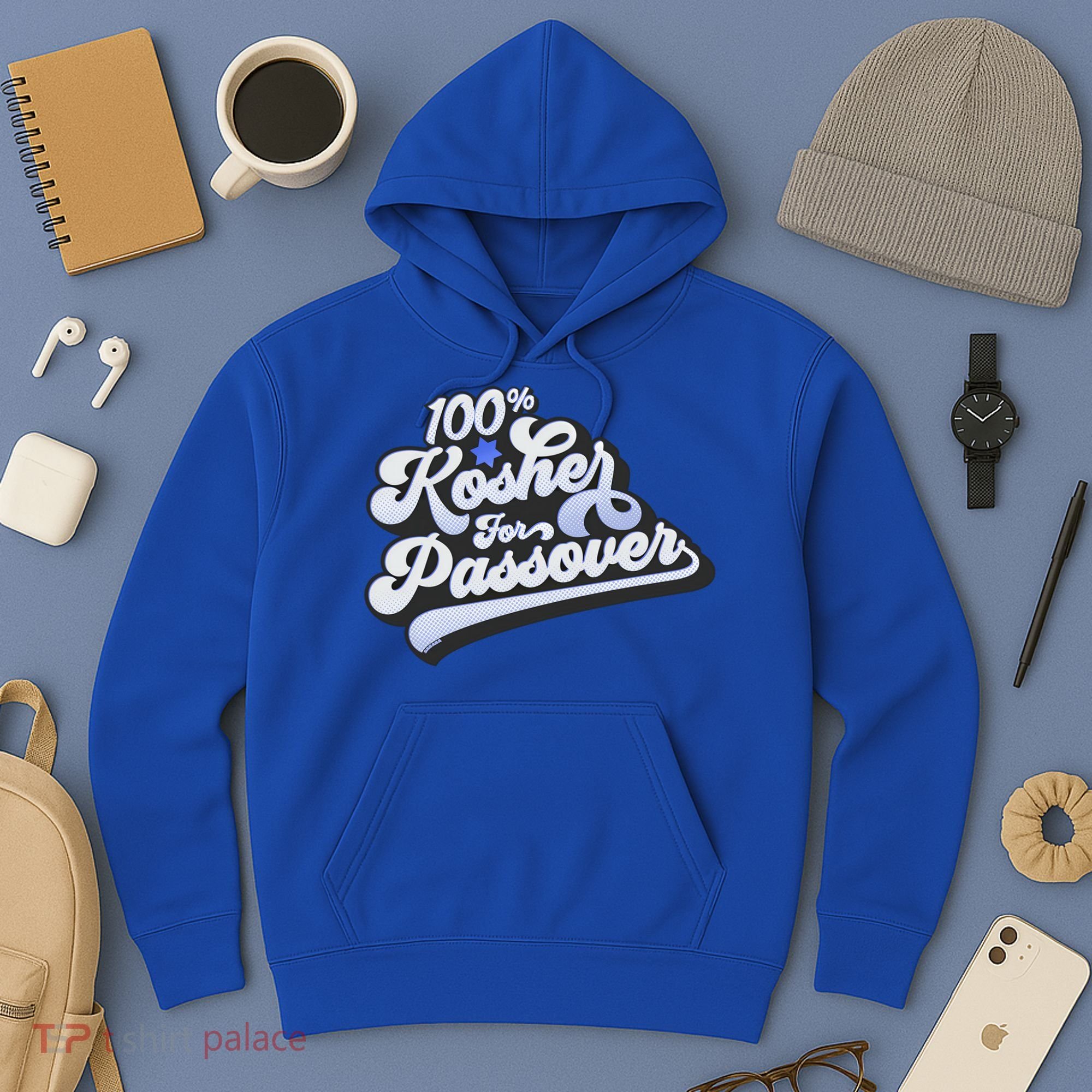 100% Kosher For Passover Cool Jewish Pesach Funny Gift Hoodie