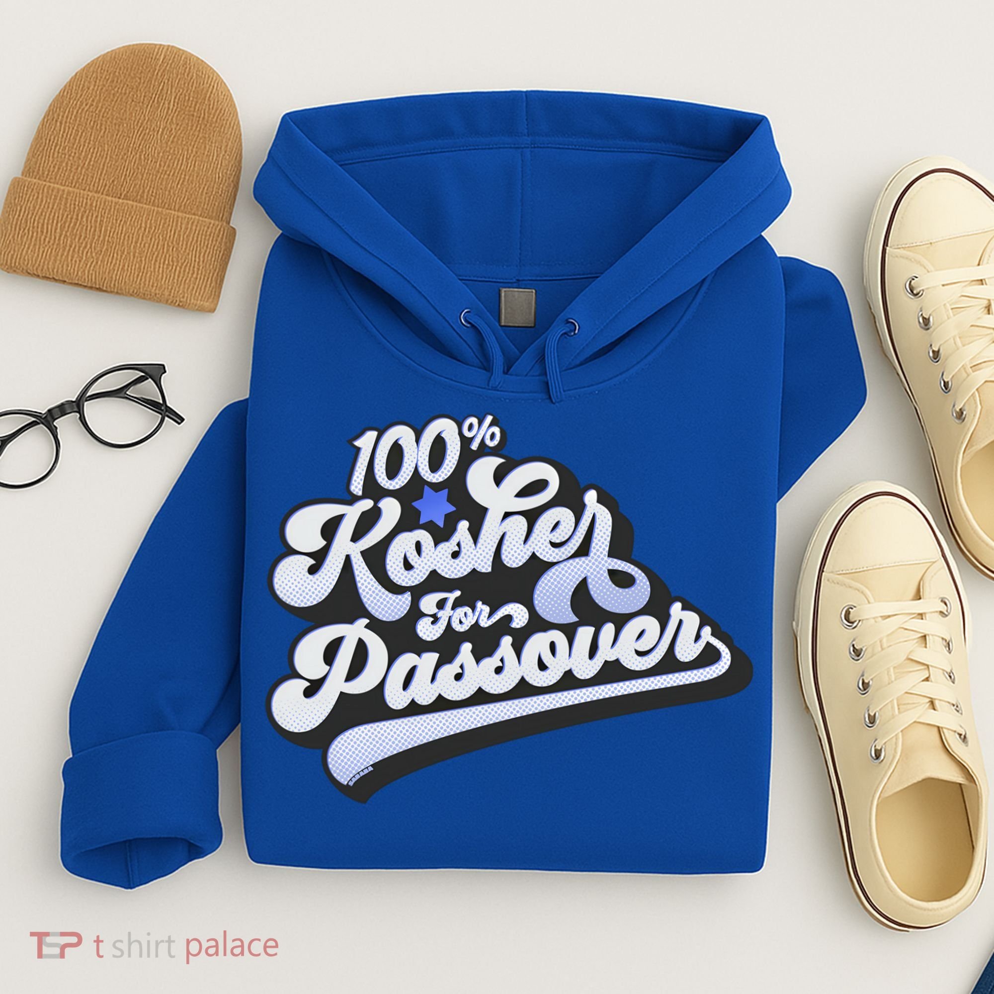 100% Kosher For Passover Cool Jewish Pesach Funny Gift Hoodie