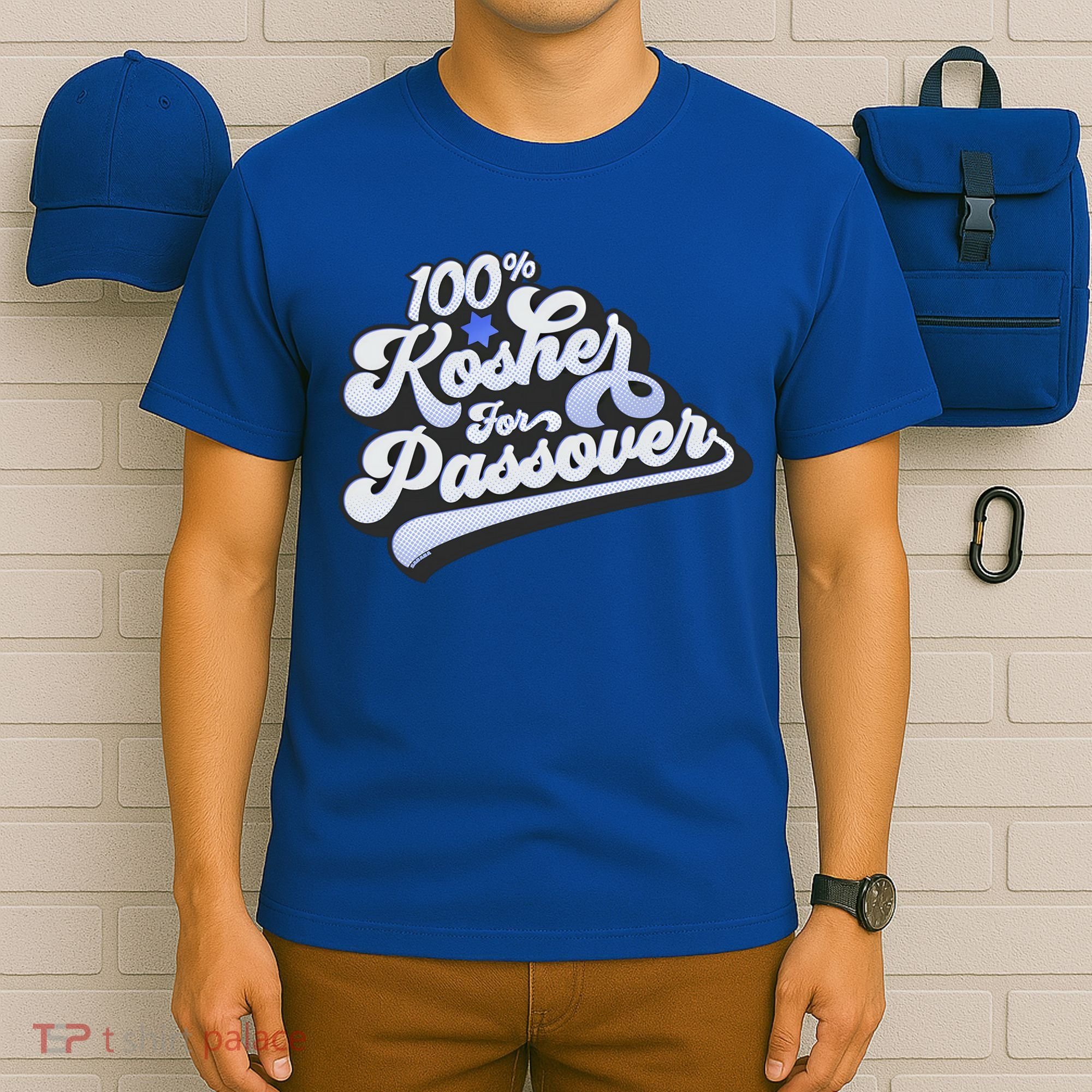 100% Kosher For Passover Cool Jewish Pesach Funny Gift T-Shirt