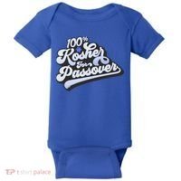 100% Kosher For Passover Cool Jewish Pesach Funny Gift Baby Bodysuit thumb 0