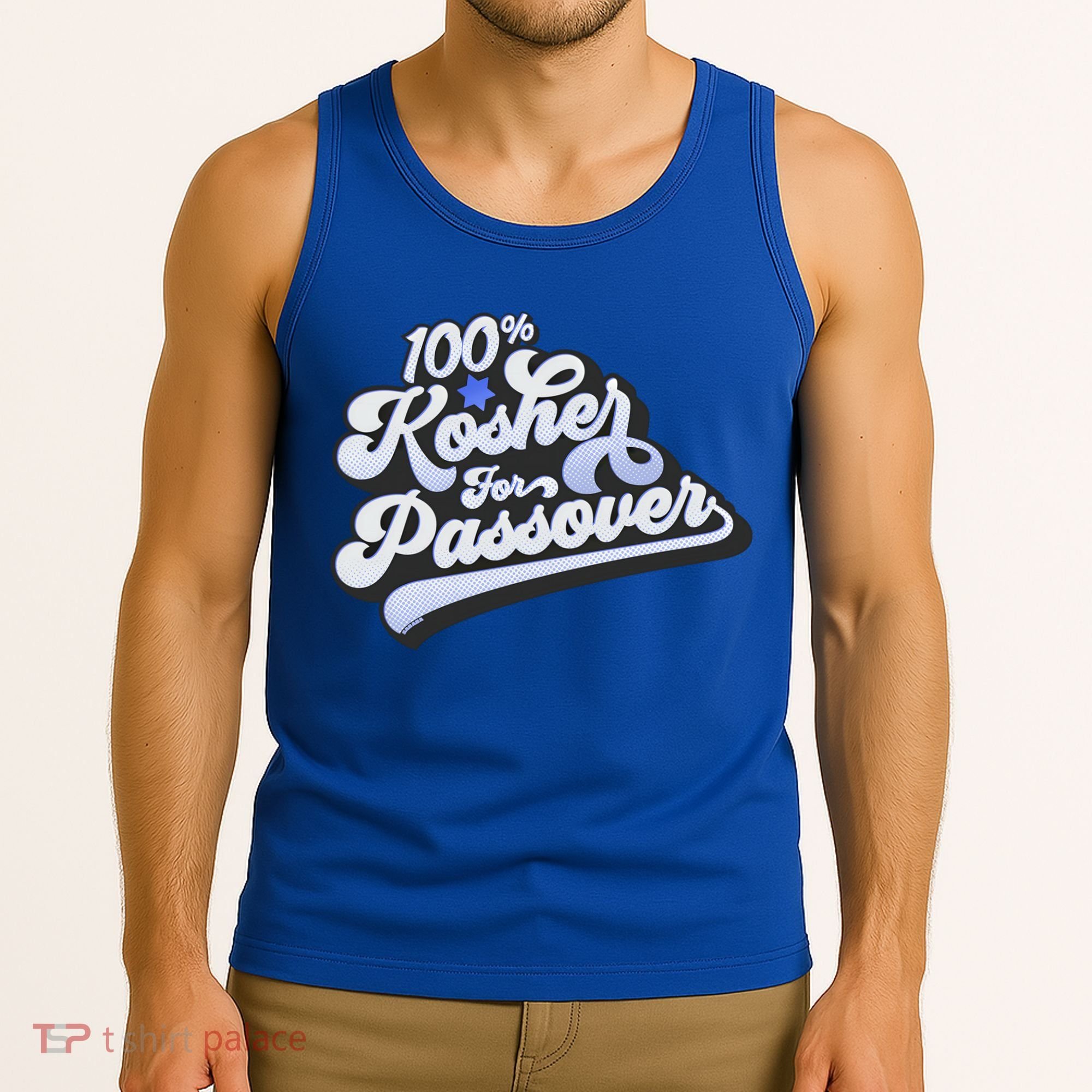 100% Kosher For Passover Cool Jewish Pesach Funny Gift Tank Top