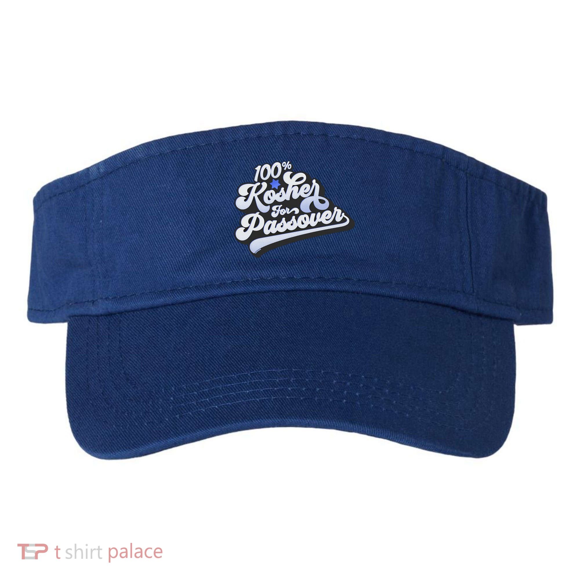 100% Kosher For Passover Cool Jewish Pesach Funny Gift Visor