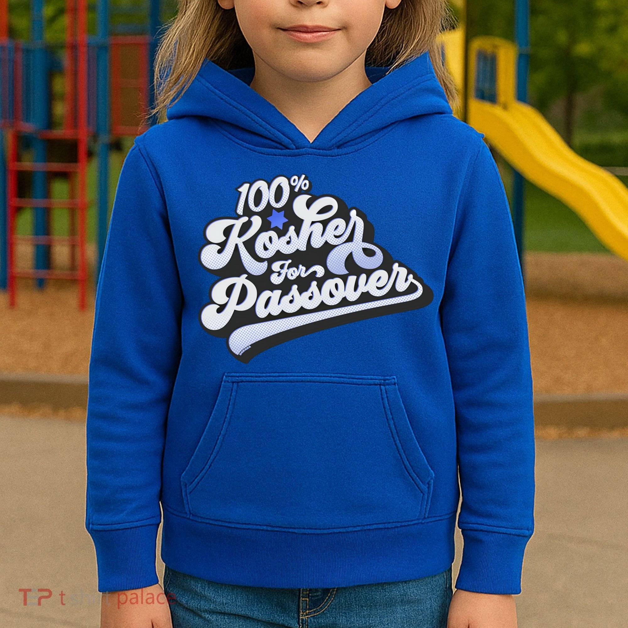100% Kosher For Passover Cool Jewish Pesach Funny Gift Kids Hoodie