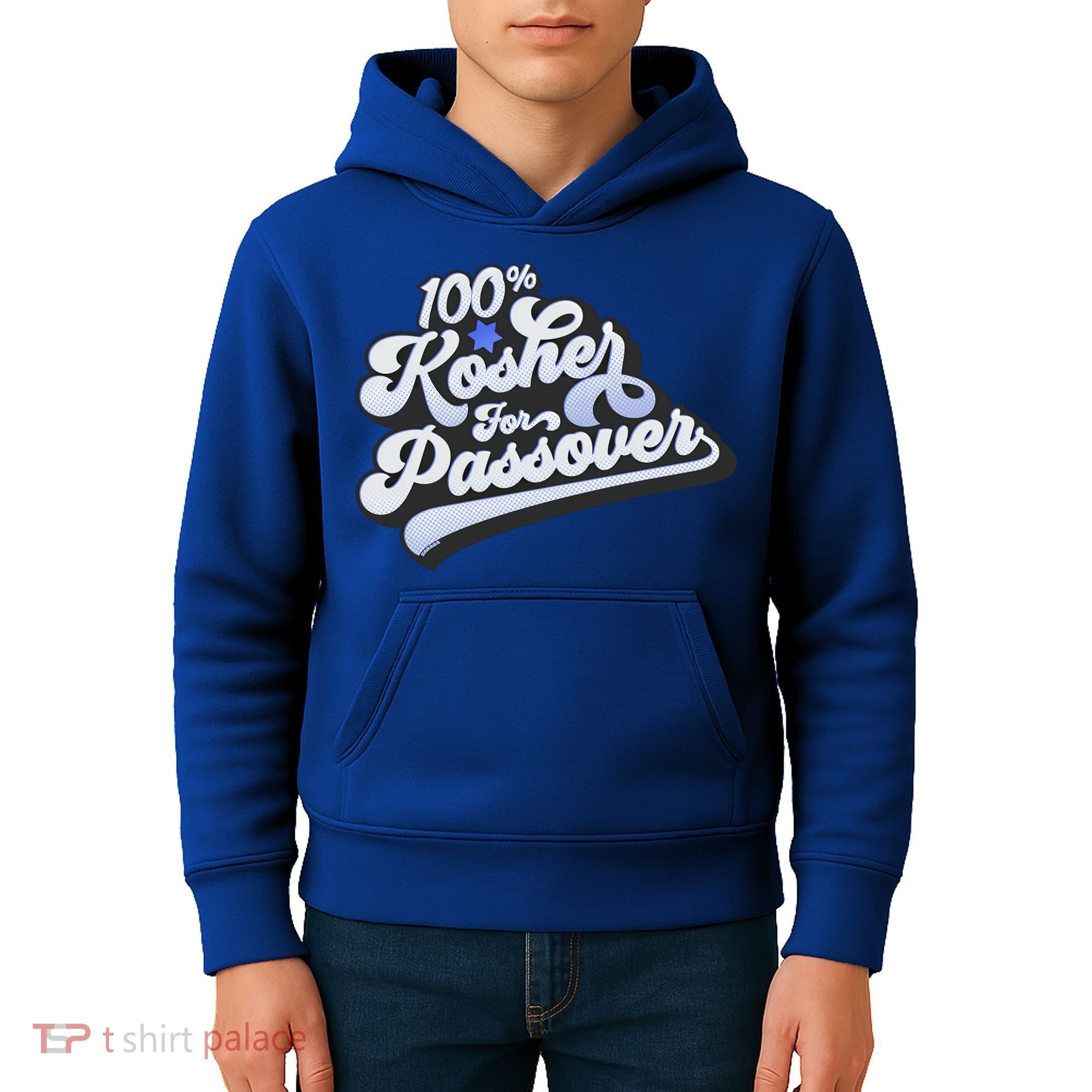 100% Kosher For Passover Cool Jewish Pesach Funny Gift Kids Hoodie