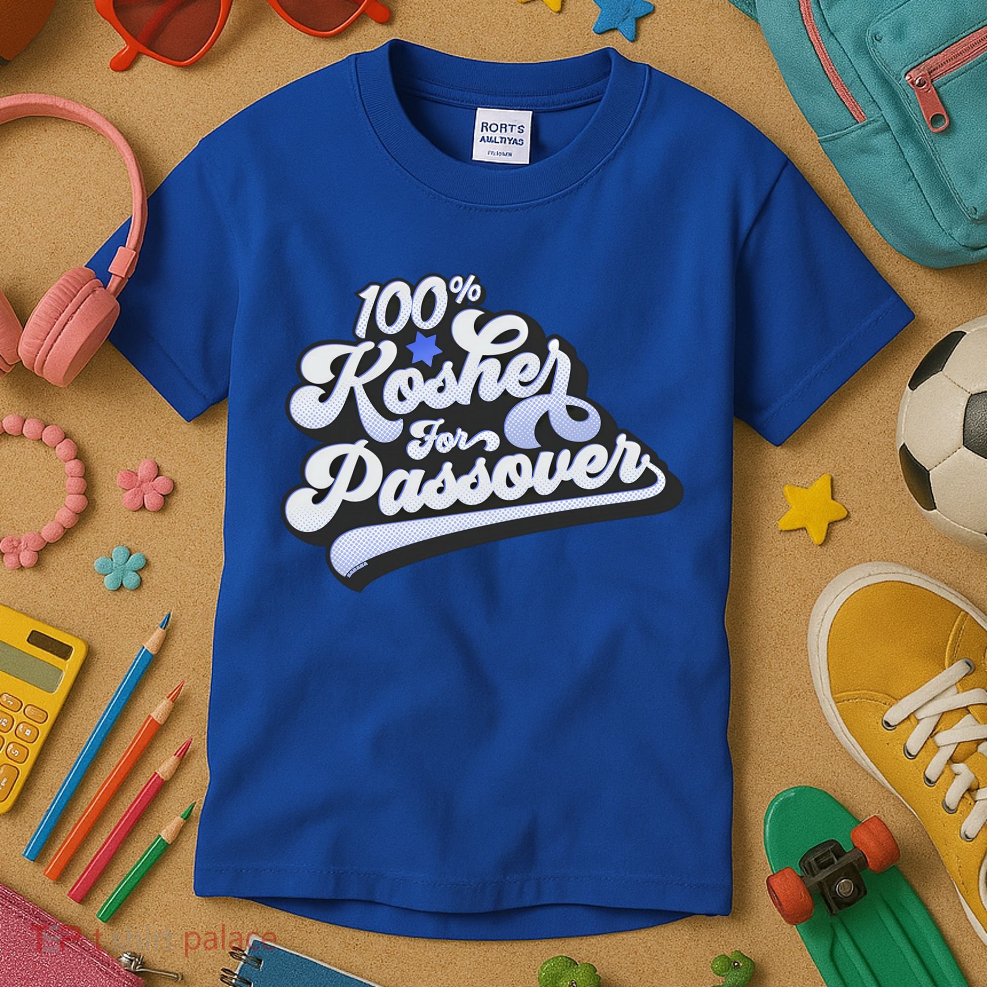100% Kosher For Passover Cool Jewish Pesach Funny Gift Kids T-Shirt