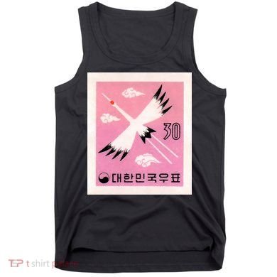 1960 Korea Red Crowned Crane Postage Stamp Tank Top