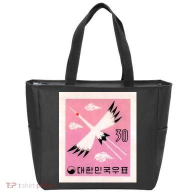 1960 Korea Red Crowned Crane Postage Stamp Tote Bag