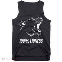 100 Lioness Gym Motivation Funny Inspiration Lion Tank Top thumb 0