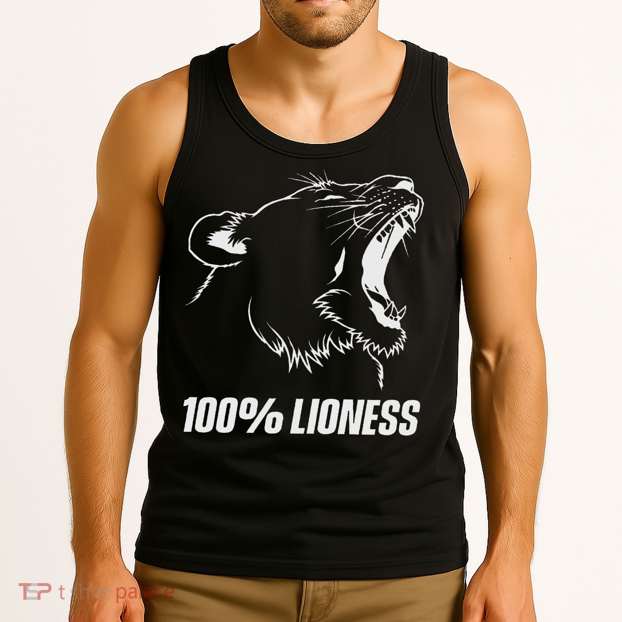 100 Lioness Gym Motivation Funny Inspiration Lion Tank Top