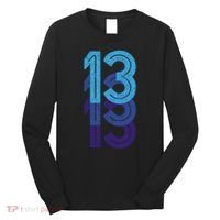 13 Lucky Number 13th Year Birthday Age Sports Team Long Sleeve Shirt thumb 0