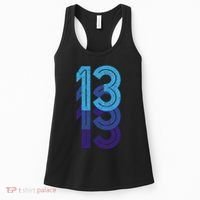 13 Lucky Number 13th Year Birthday Age Sports Team Women's Tank Top thumb 0