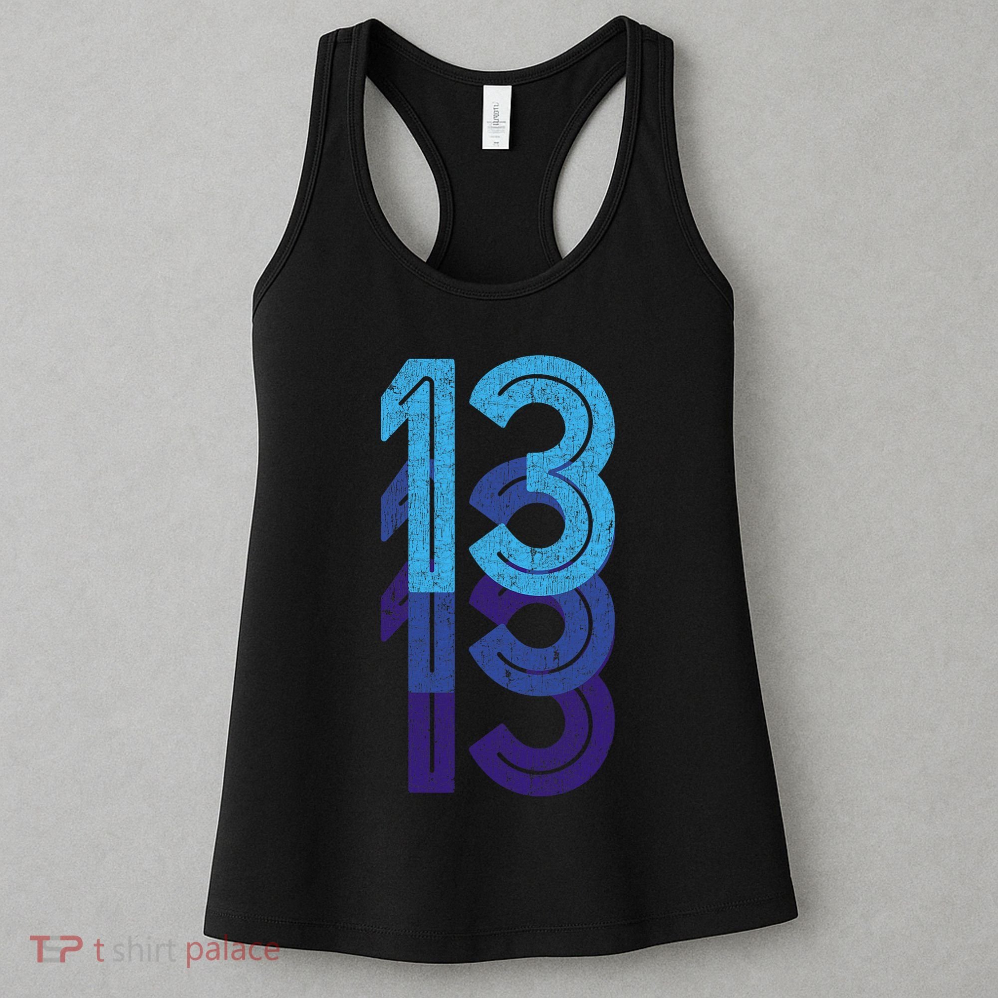 13 Lucky Number 13th Year Birthday Age Sports Team Women's Tank Top