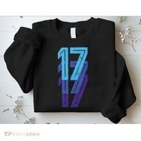 17 Lucky Number 17th Year Birthday Age Sports Team Sweatshirt thumb 2