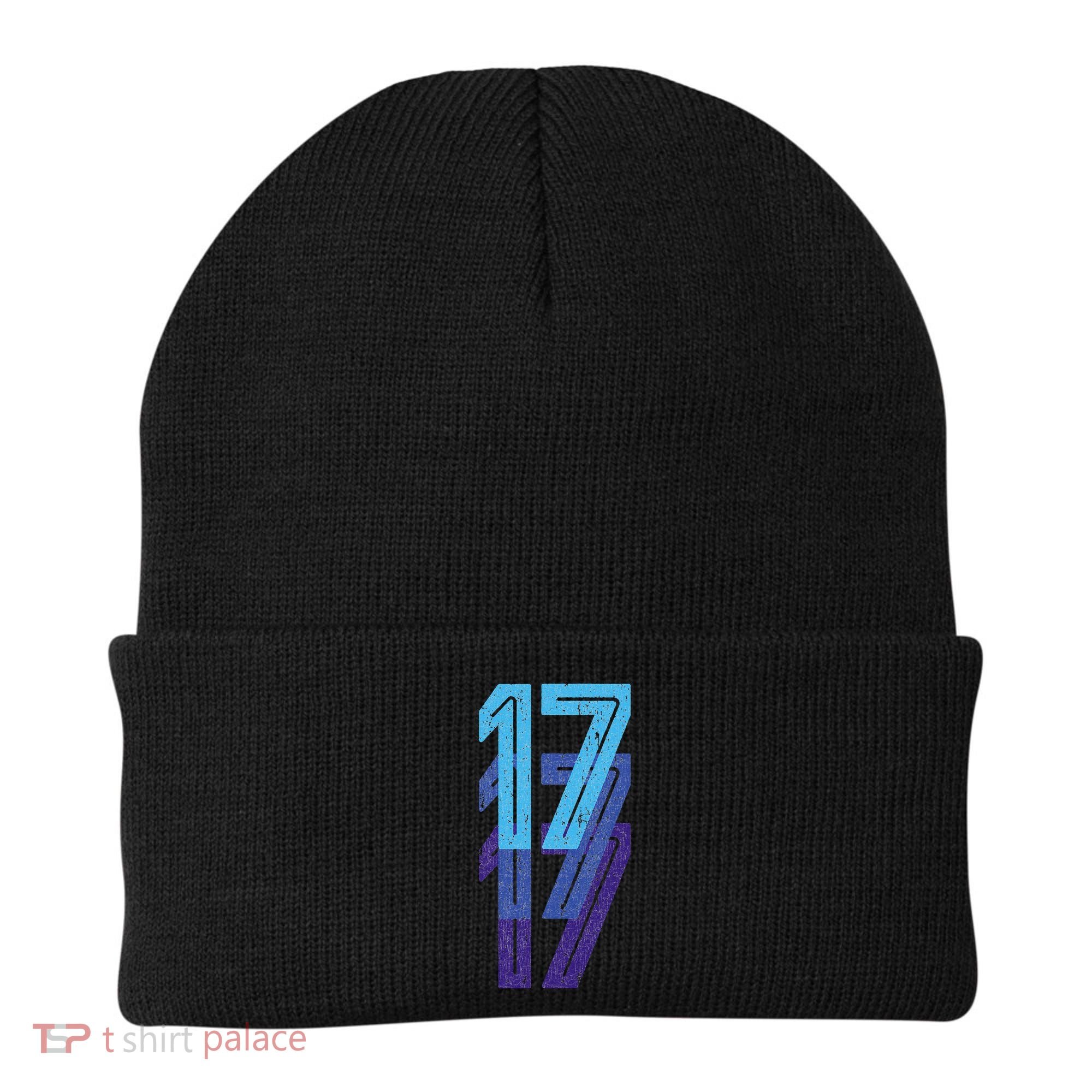 17 Lucky Number 17th Year Birthday Age Sports Team Beanie