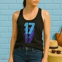 17 Lucky Number 17th Year Birthday Age Sports Team Women's Tank Top thumb 2