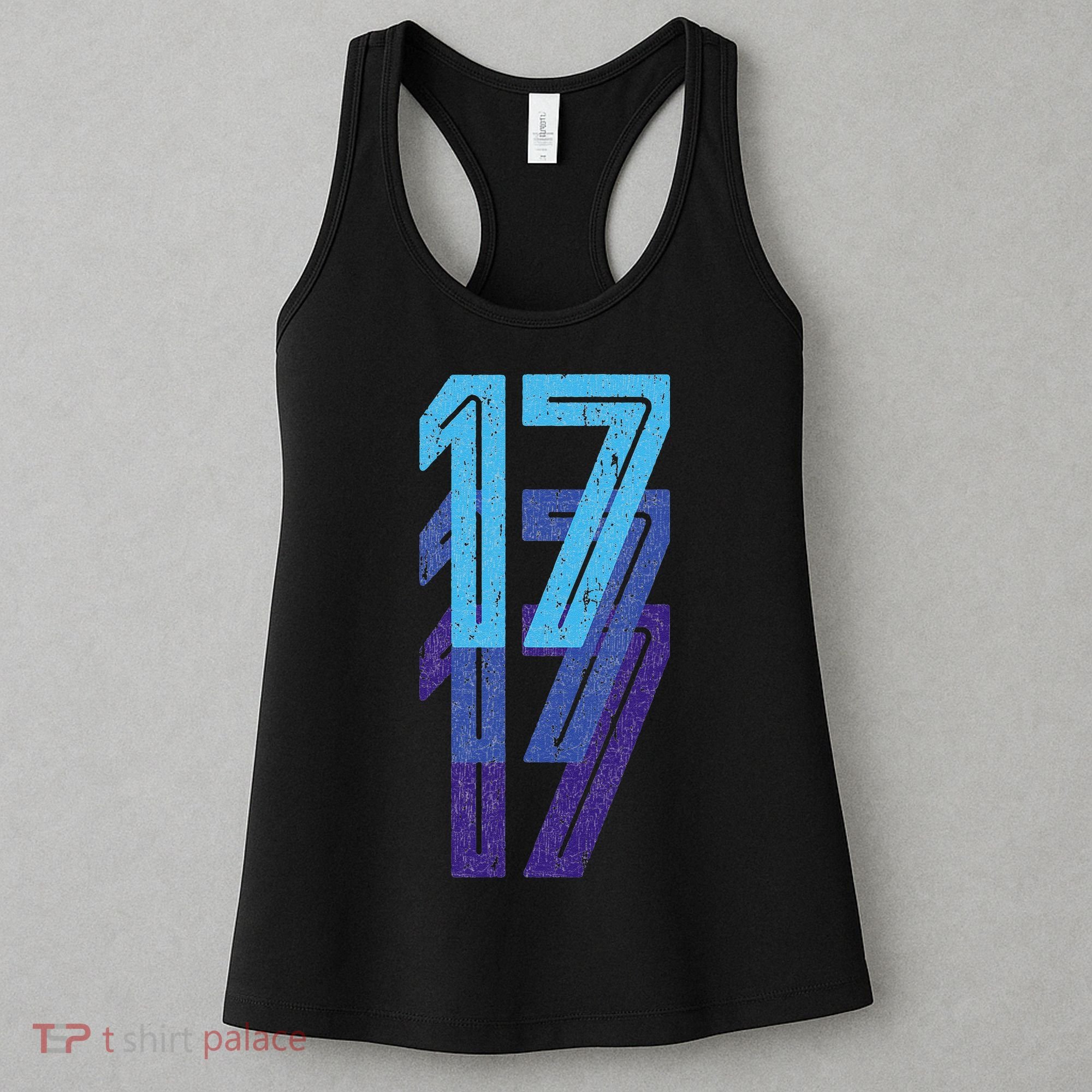 17 Lucky Number 17th Year Birthday Age Sports Team Women's Tank Top
