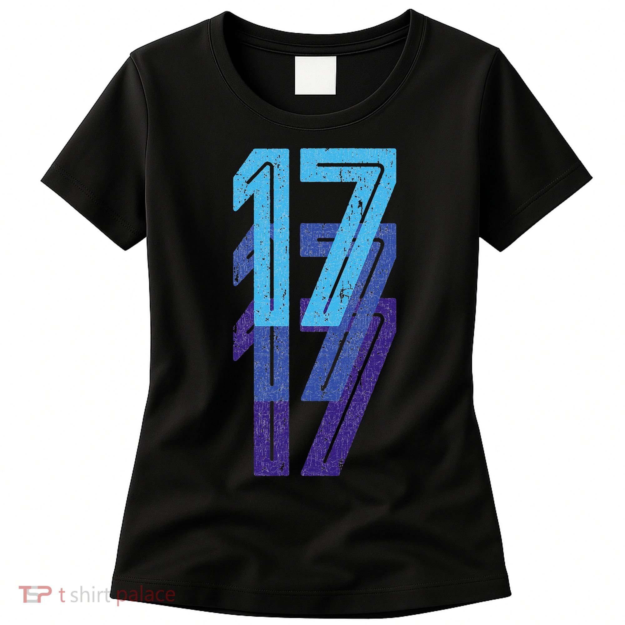 17 Lucky Number 17th Year Birthday Age Sports Team Women's T-Shirt