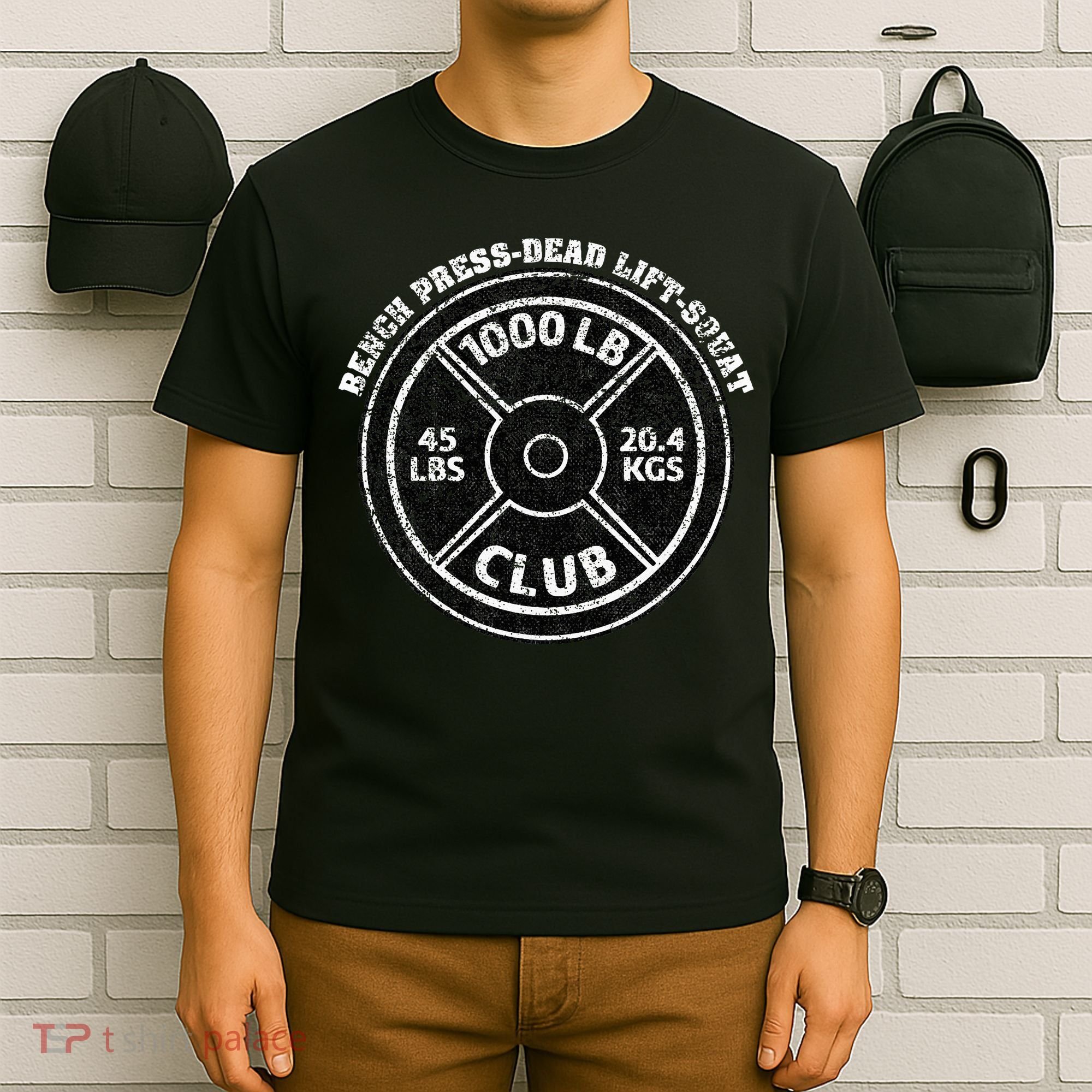 1000 Lbs Pound Club Gym Weightlifting Dead Lift Bench Press T-Shirt
