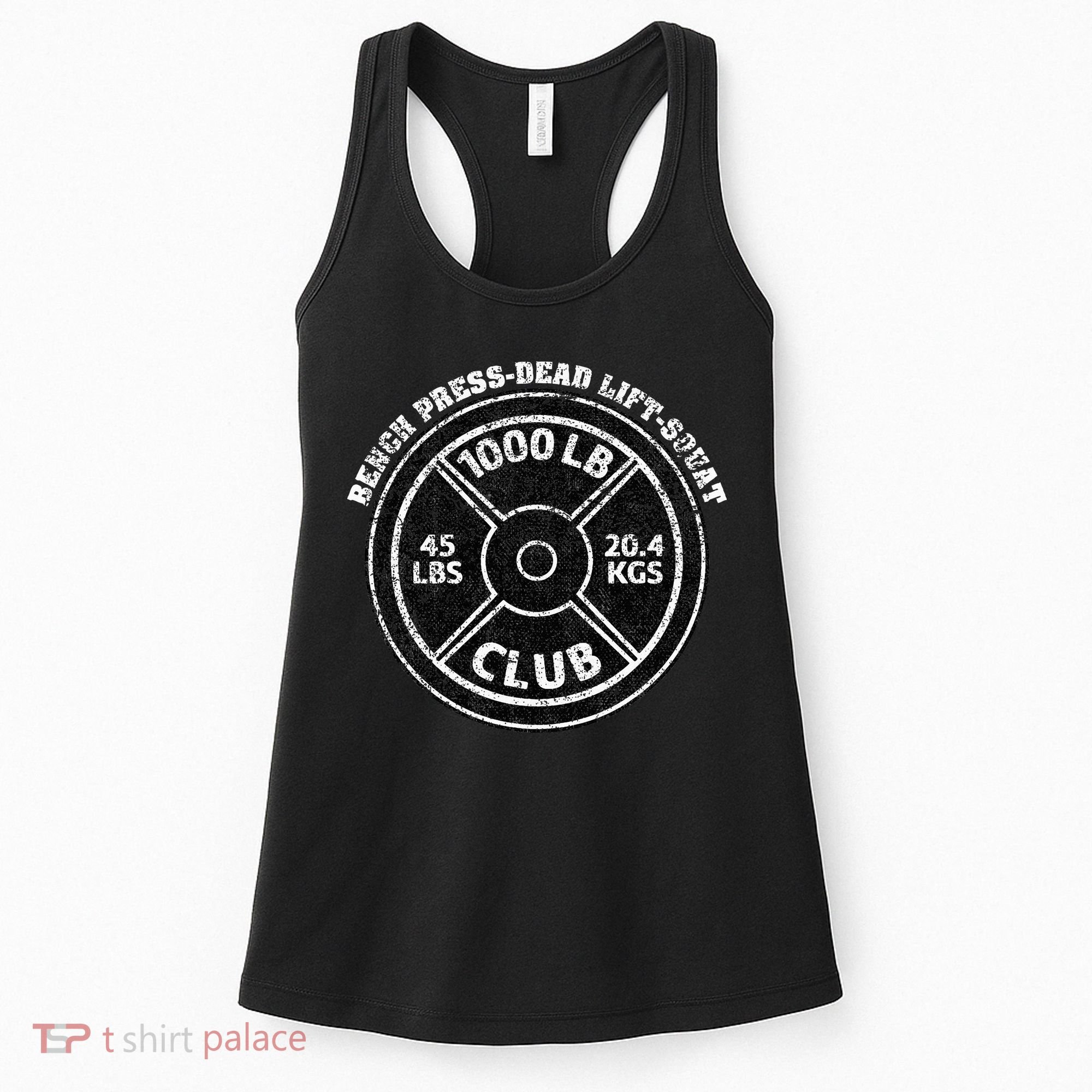 1000 Lbs Pound Club Gym Weightlifting Dead Lift Bench Press Women's Tank Top