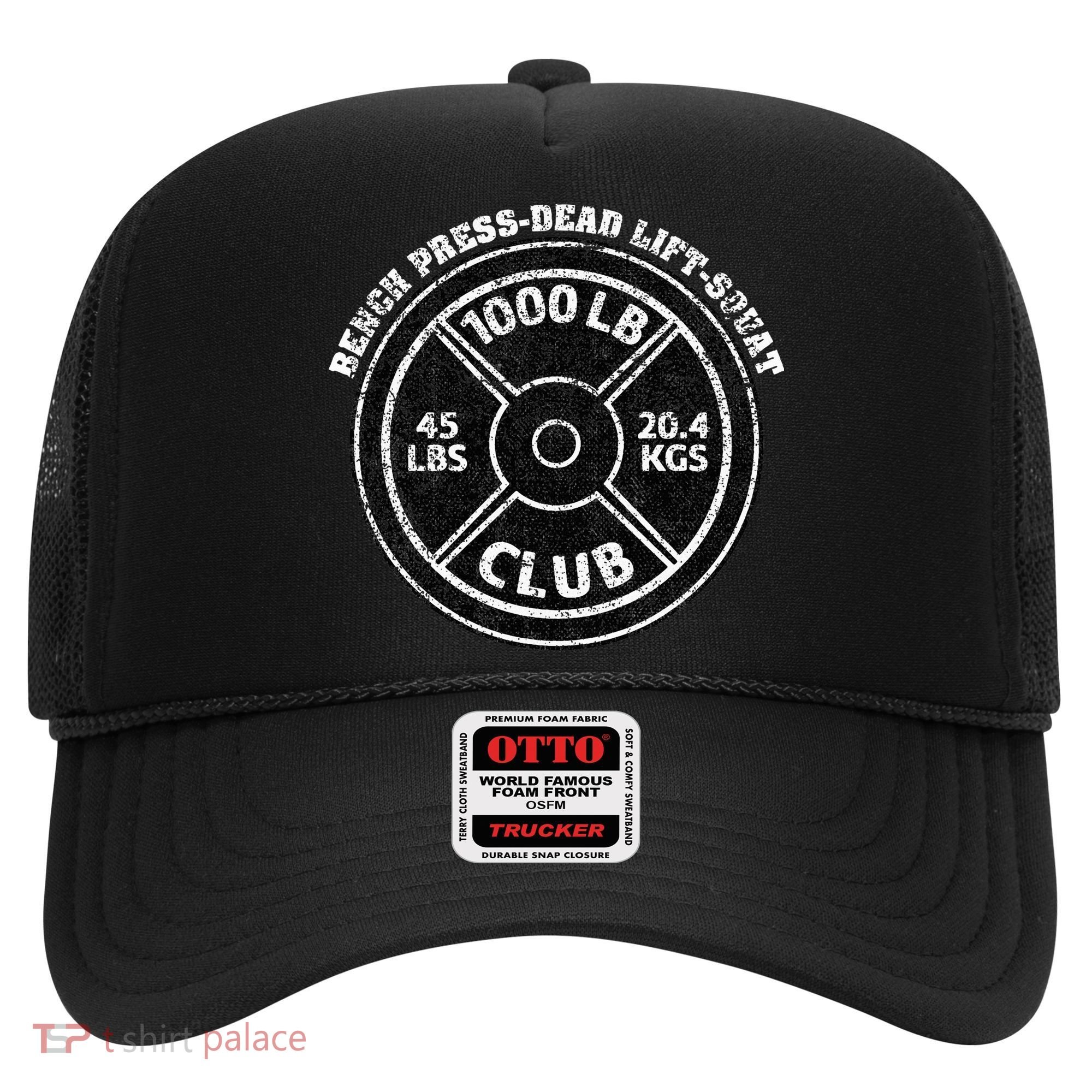 1000 Lbs Pound Club Gym Weightlifting Dead Lift Bench Press Hat